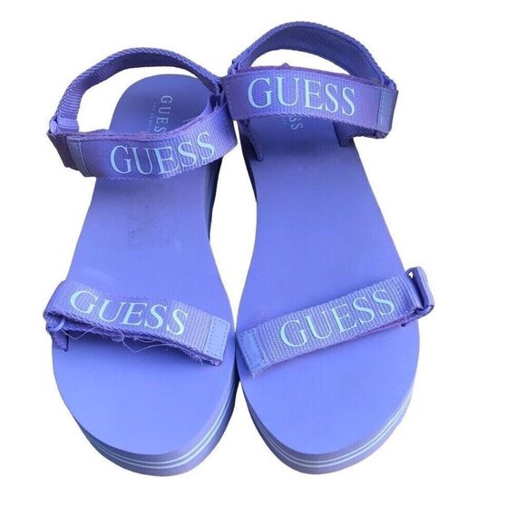 Guess Womens OCILIA Open Toe Ankle Strap Casual Platform Sandals Purple SZ 11 - Picture 2 of 5